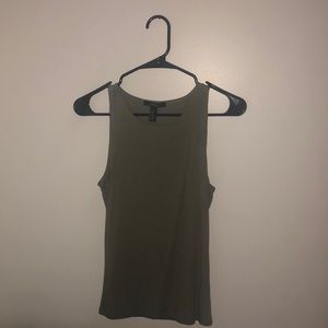Olive green ribbed tank